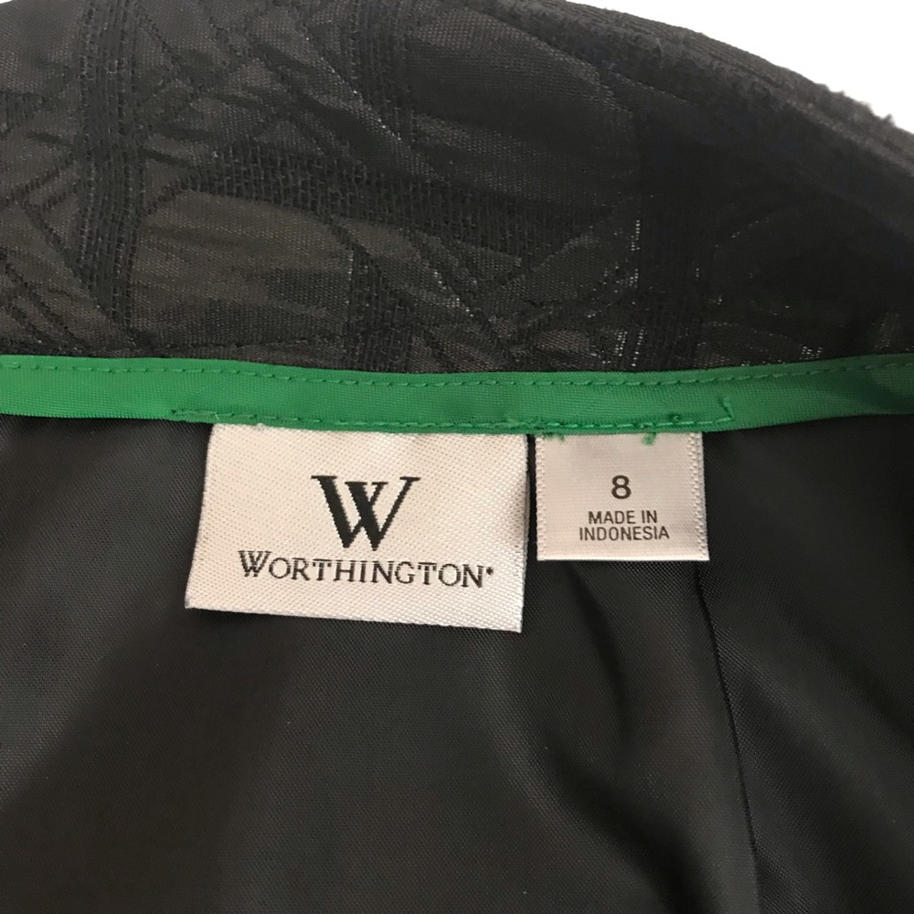 Worthington Black Bamboo Jacquard midi skirt 8 - Picture 3 of 4